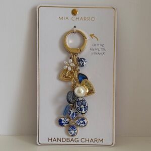 ☀️Mia Charro Blue and Gold Handbag Charm
